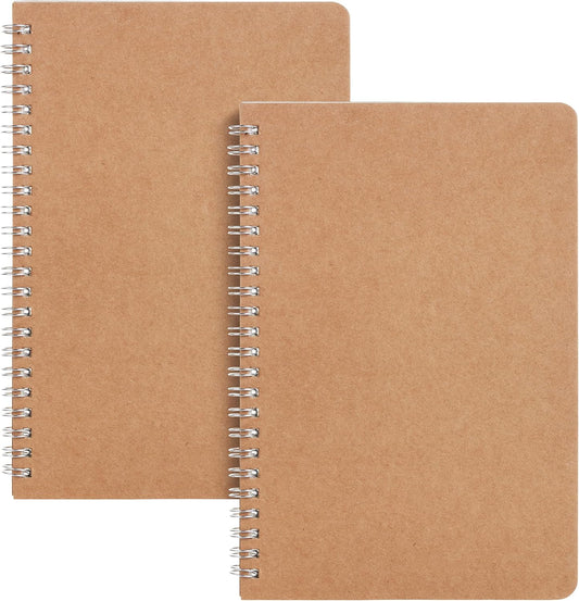 - Spiral Notebook, A5, Kraft Cover, 2 Pack, 80 Pages, Sketch Book, Drawing Notebook, Notebook Spiral, Spiral Bound Notebook, Spiral Sketchbook, Blank Journal Notebook, Unlined Notebook